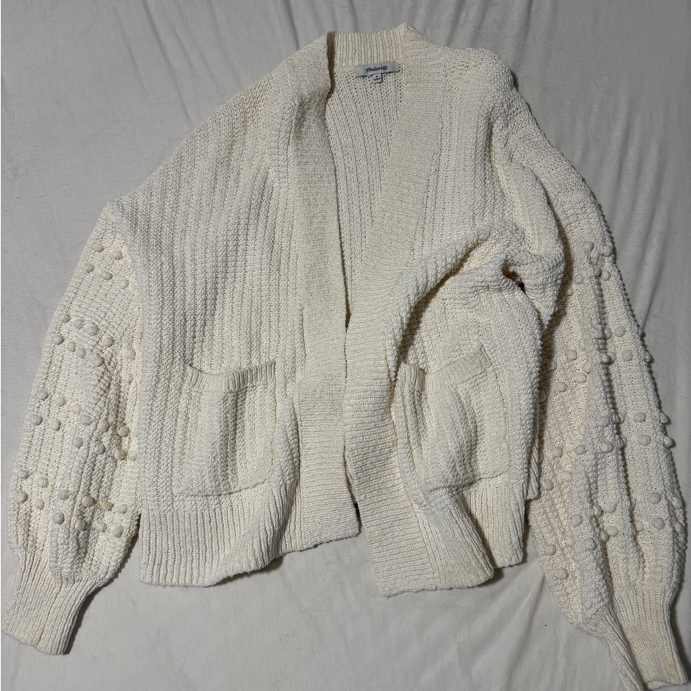Madewell Cream Textured Cardigan